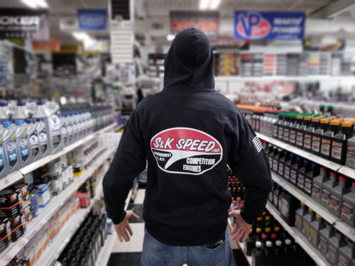 SK Speed Racing Comp Engines Logo Zip-Up Hooded Sweatshirt Mens Double Extra Large - Black
