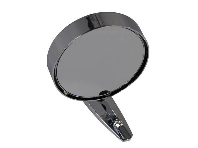 Outside Rearview Mirror, Round Head, RH, Manual