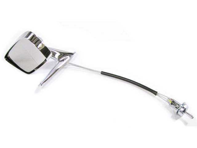 Outside Rearview Mirror, Remote Control, Rectangular Head, LH