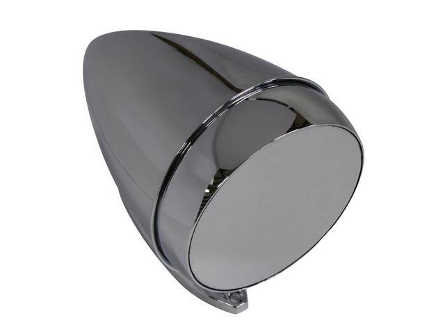 Outside Rear View Mirror, Shelby Bullet Style, Manual, Flat