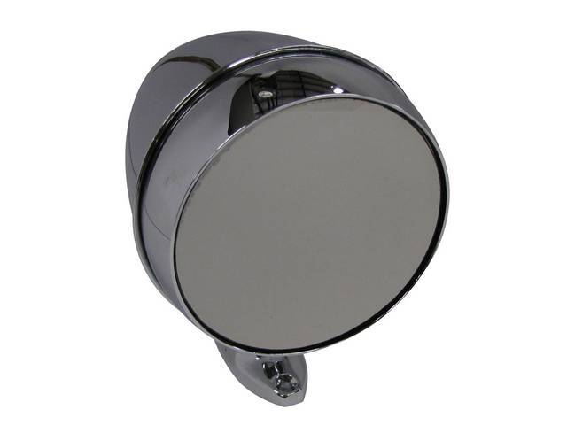 Outside Rear View Mirror, RH, Shelby Bullet Style, Manual, Convex