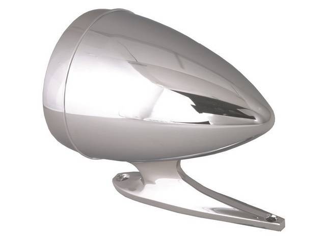 Outside Rearview Mirror, Shelby Bullet Style, Manual, Long Base