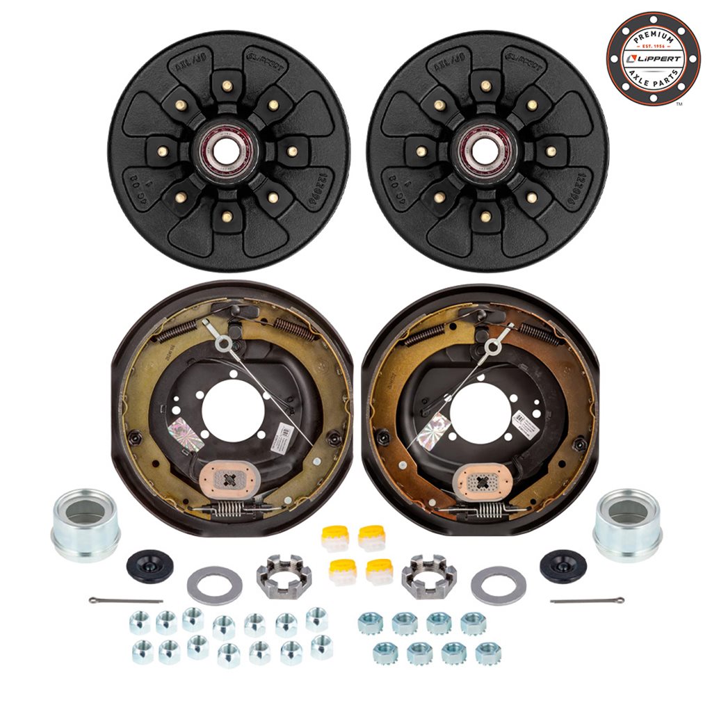 8-6.5" Bolt Circle 7,000 lbs. 1/2" Studs Lippert Pre-Greased Trailer Axle Self-Adjusting Electric Brake Kit - PGBK42865ELEAUTO-LCI