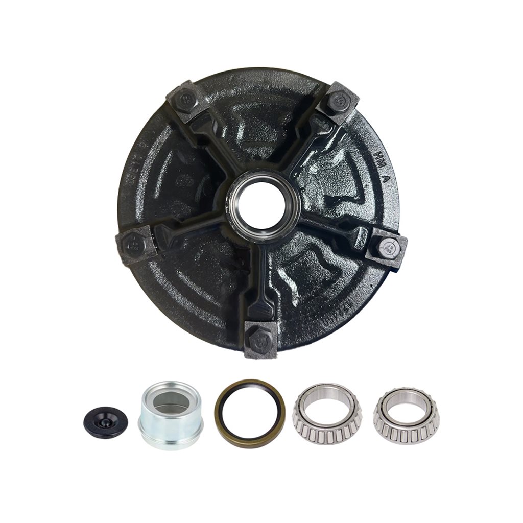 TruRyde 5-9.4" Bolt Circle 12" Mobile Home Trailer Hub/Drum for a 4,400 lbs. Axle Kit - MHD122459RCBK