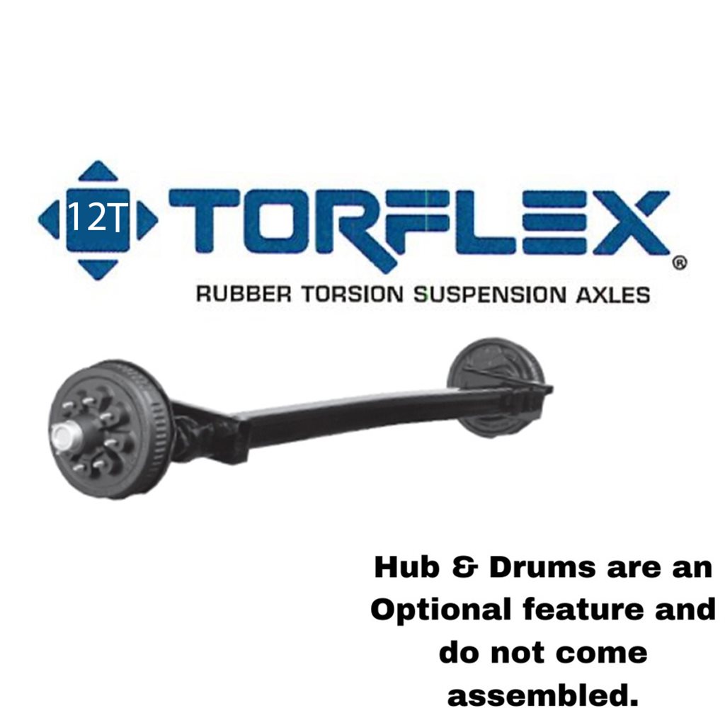 7,000 lb. #12T Dexter Torflex Rubber Torsion Suspension Trailer Axle Beam for Triple Axle Setups