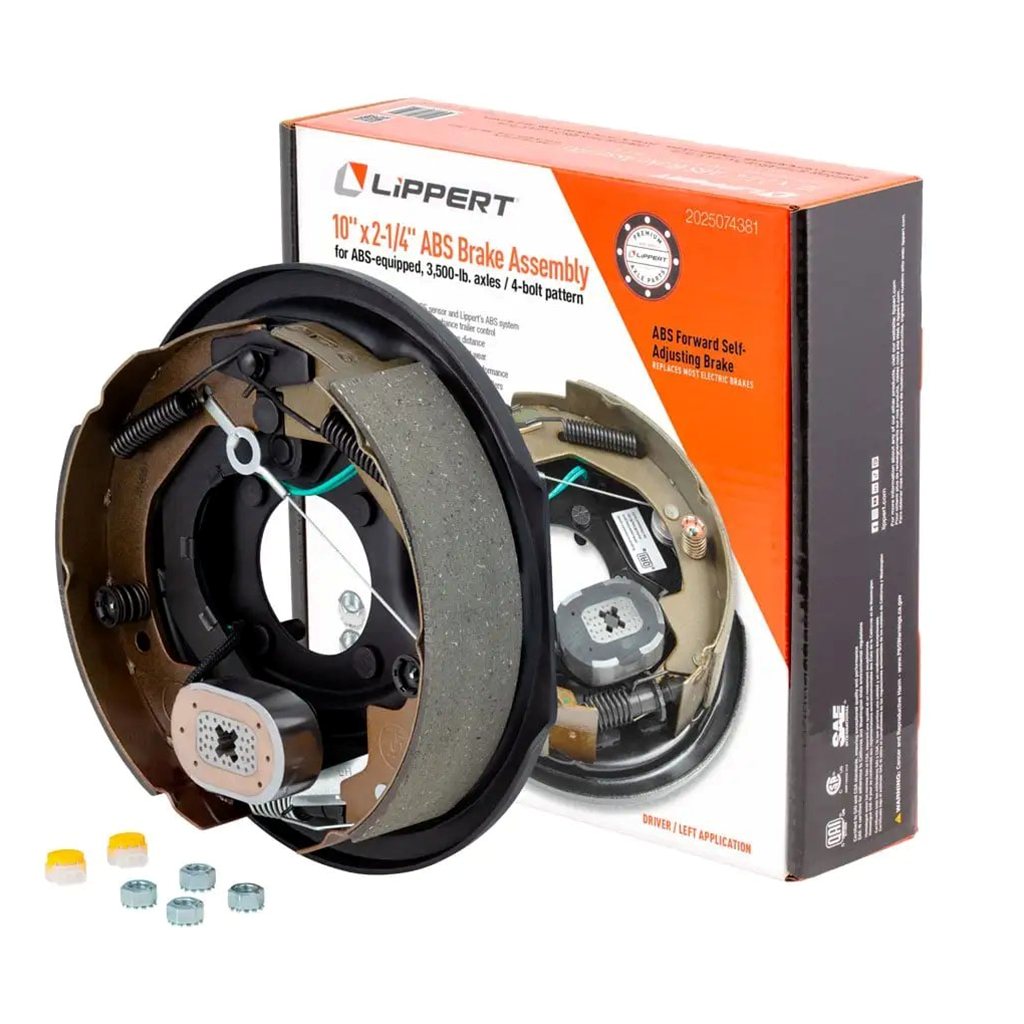 Lippert ABS Forward Self-Adjusting Trailer Brake Assembly, 10" x 2-1/4" Brake Size - 2025074381