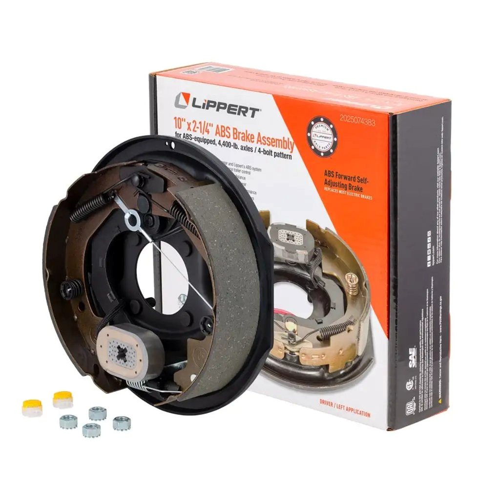 Lippert ABS Forward Self-Adjusting Trailer Brake Assembly, 10" x 2-1/4" Brake Size - 2025074383