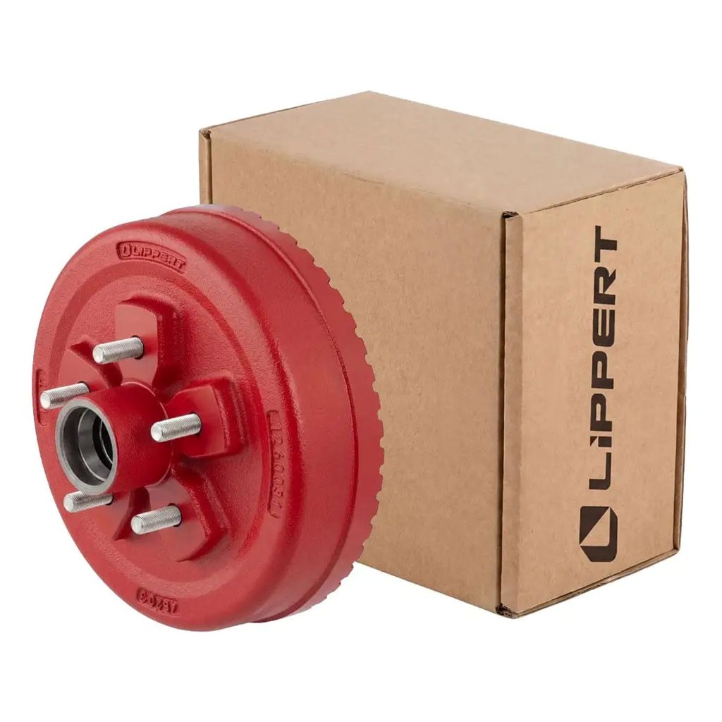 Lippert ABS 10" Red Brake Hub with Races & Wheel Studs, 3,500-lb. Axles - 2025077653
