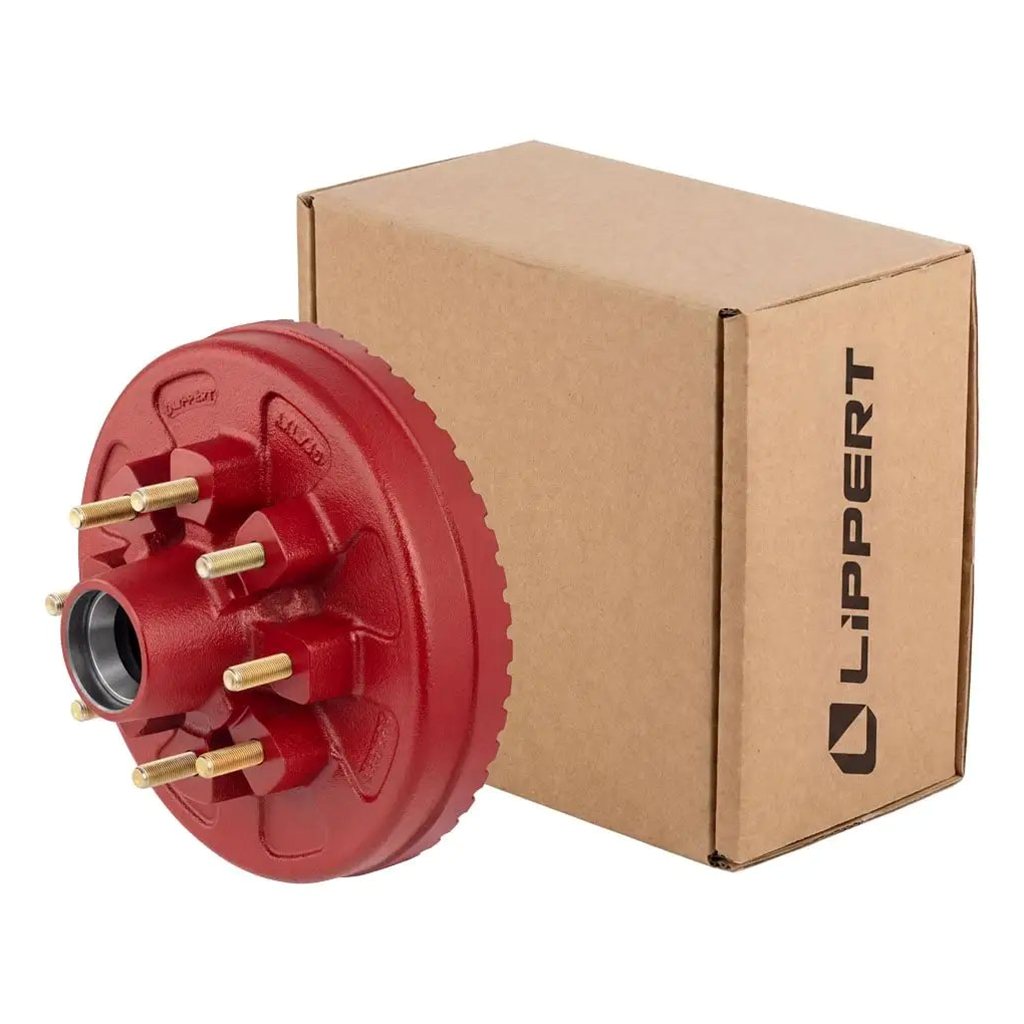 Lippert ABS 12" Red Brake Hub with Races & Wheel Studs, 7,000-lb. Axles - 2025077671