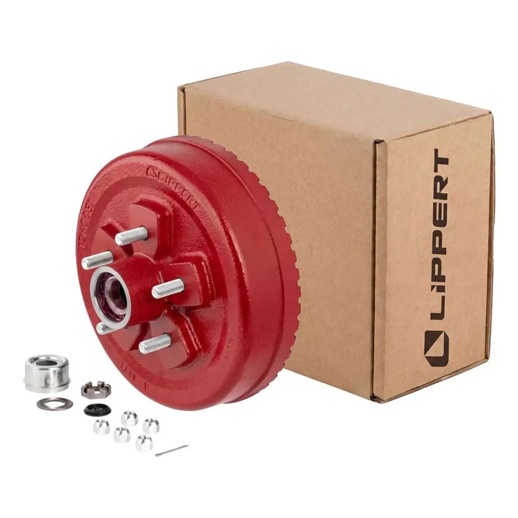 Lippert ABS 10" Red Brake Hub Complete Kit with Installed Bearings, 3,500-lb. Axles - 2025077654