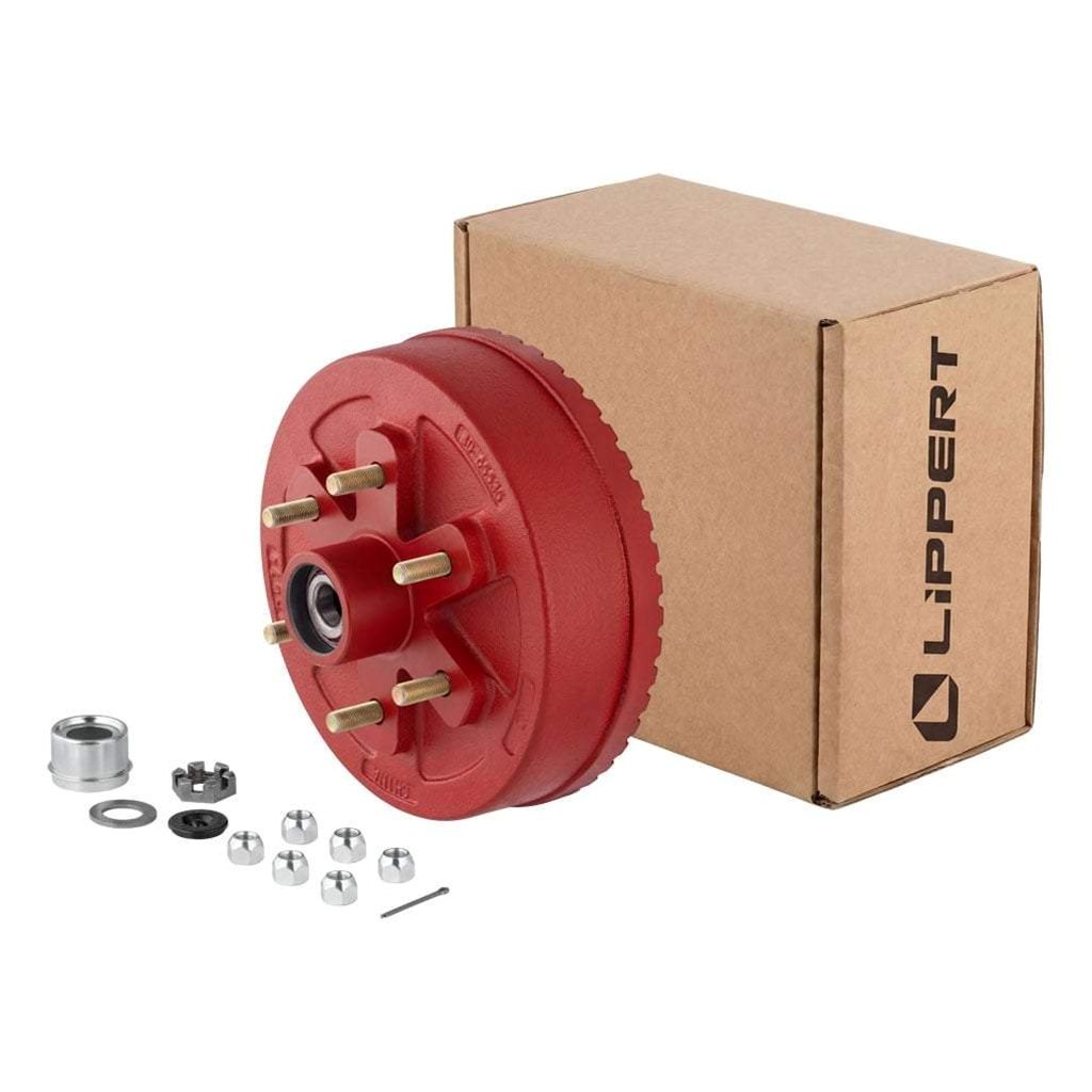Lippert ABS 10" Red Brake Hub Complete Kit with Installed Bearings, 4,400-lb. Axles - 2025077658