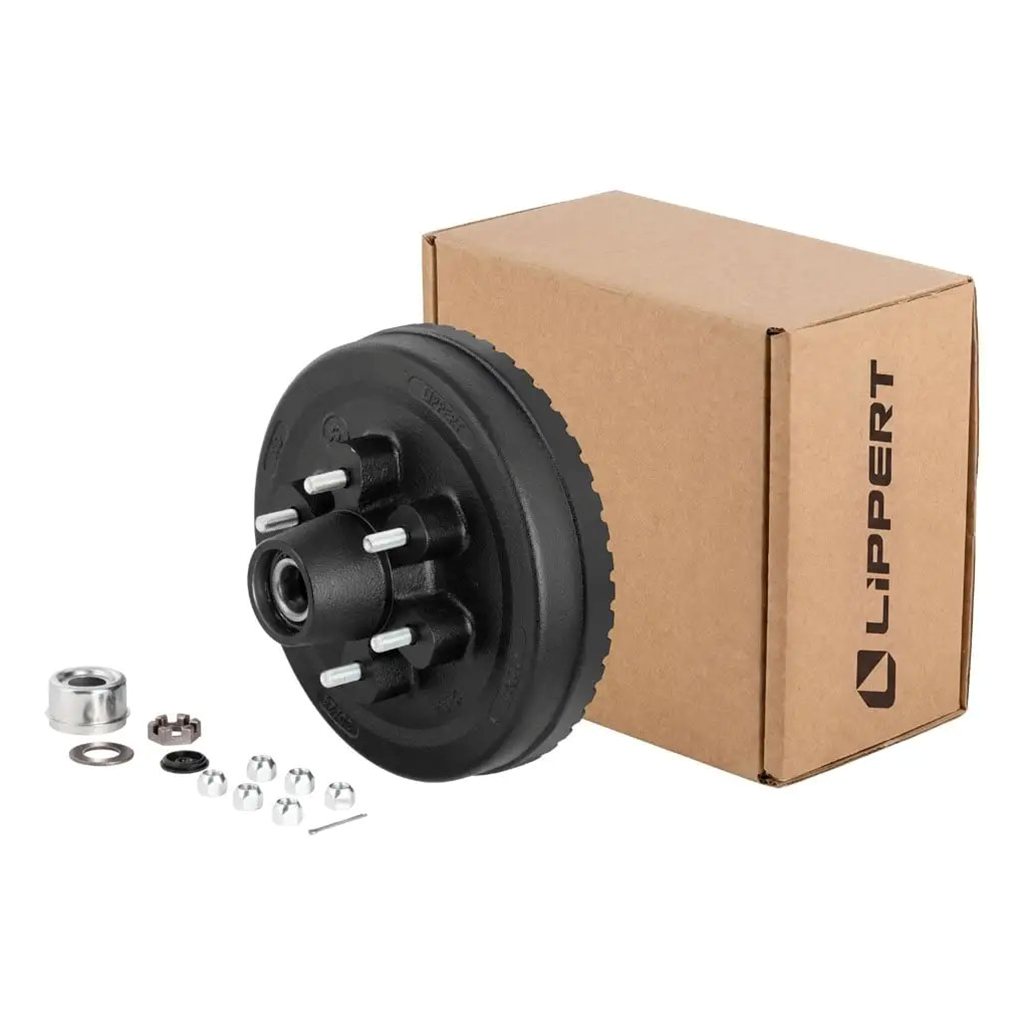 Lippert ABS 12" Black Brake Hub Complete Kit with Installed Bearings, 6,000-lb. Axles - 2025077660
