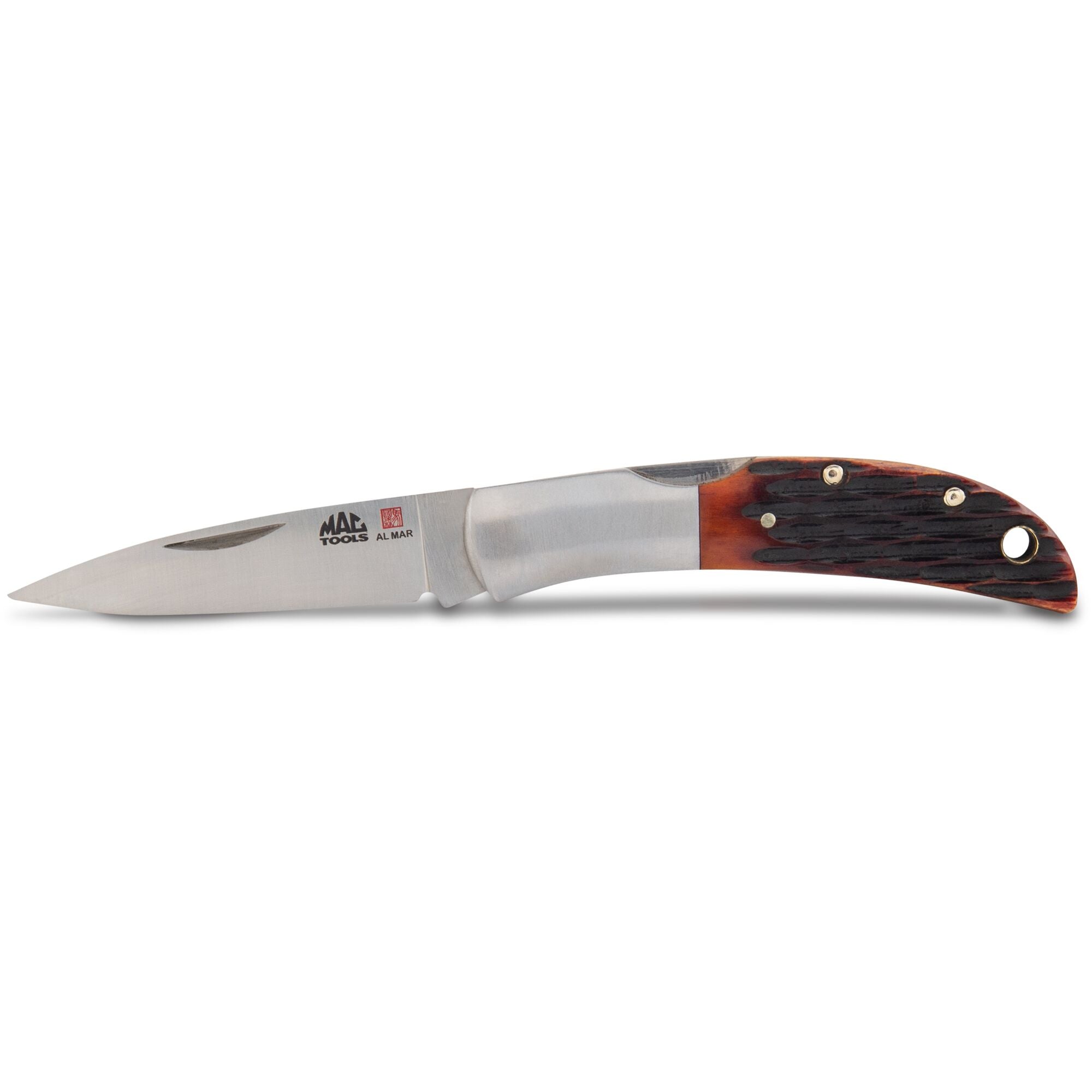 Mac Tools Al Mar Honey Jigged Bone Hawk™ Classic Folding Knife 2.5"