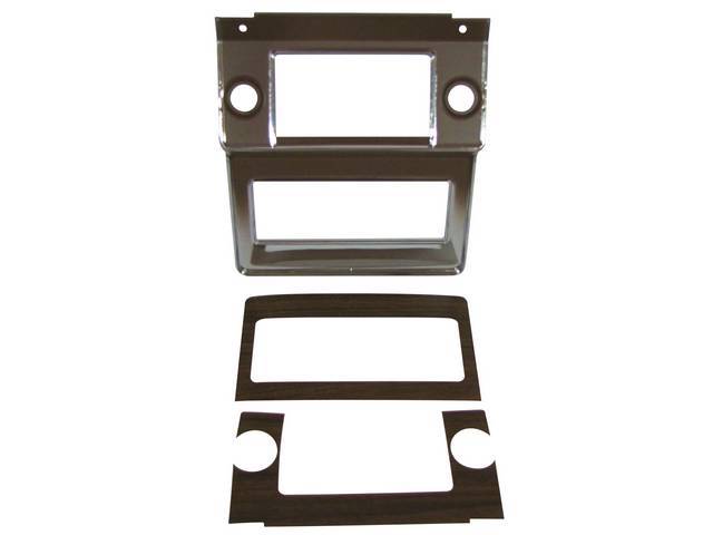 Radio and Heater Dash Bezel, Dark Walnut Woodgrain