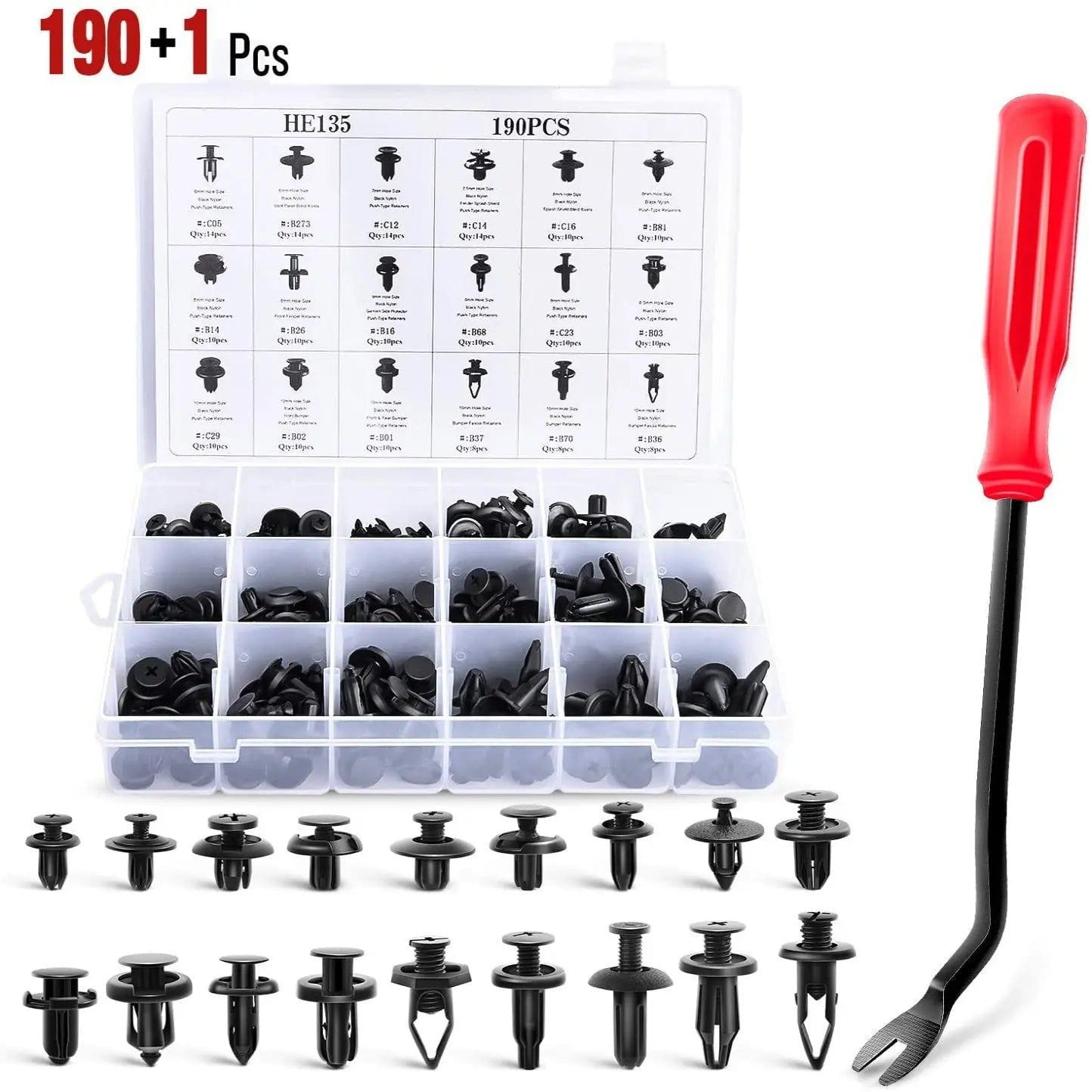 191 Pcs Bumper Retainer Clips Car Push Retainer Kit