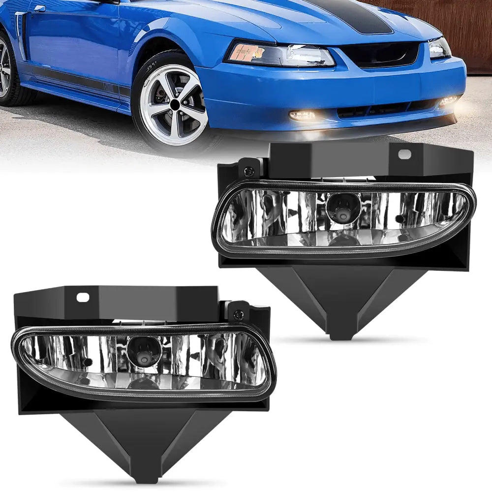 1999 2000 2001 2002 2003 2004 Ford Mustang Fog Lights Assembly Clear Lens 880 27W Bulbs