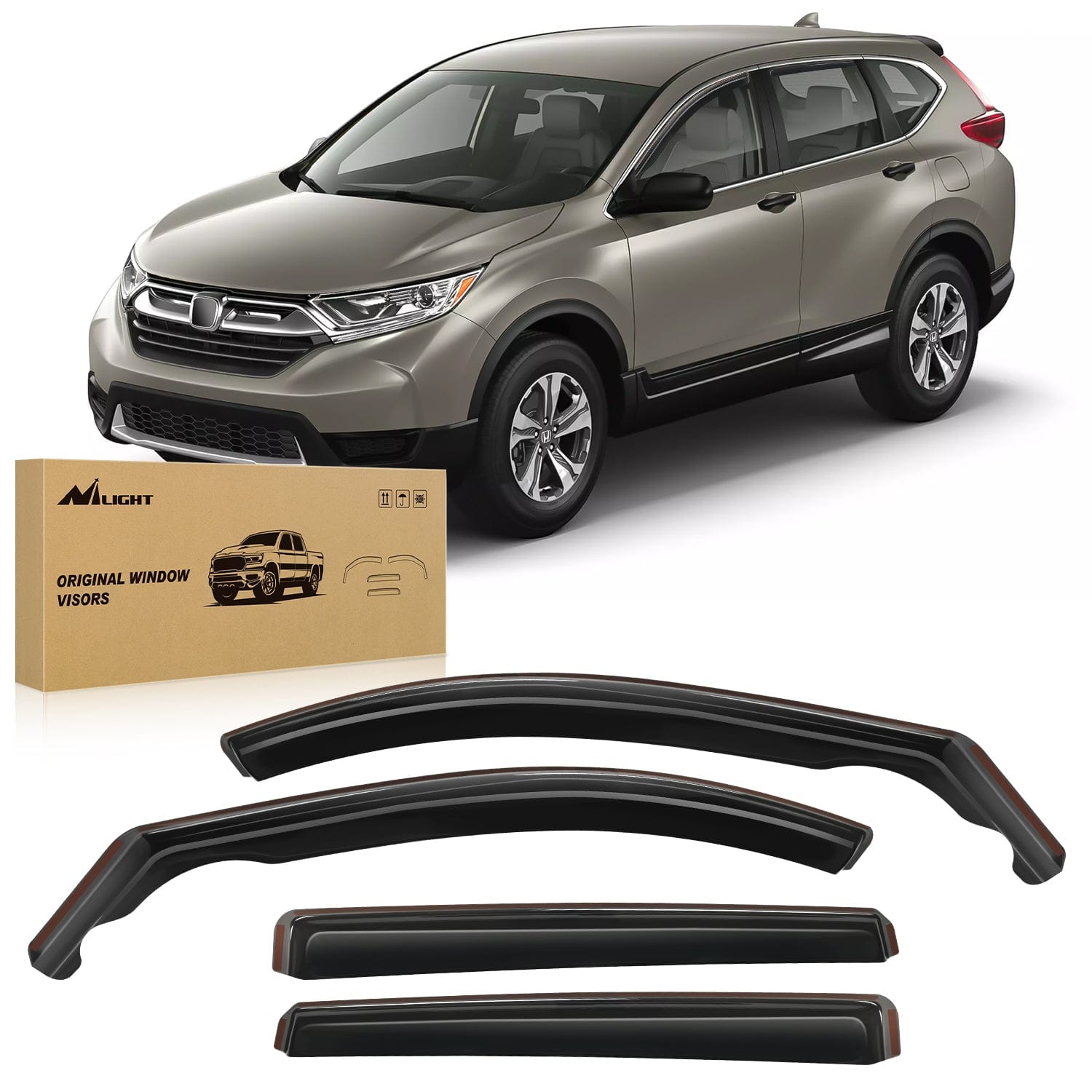 Rain Guards for Honda CRV 2017 2018 2019 2020 2021 2022 Window Deflectors, Vent Window Visors-4pcs