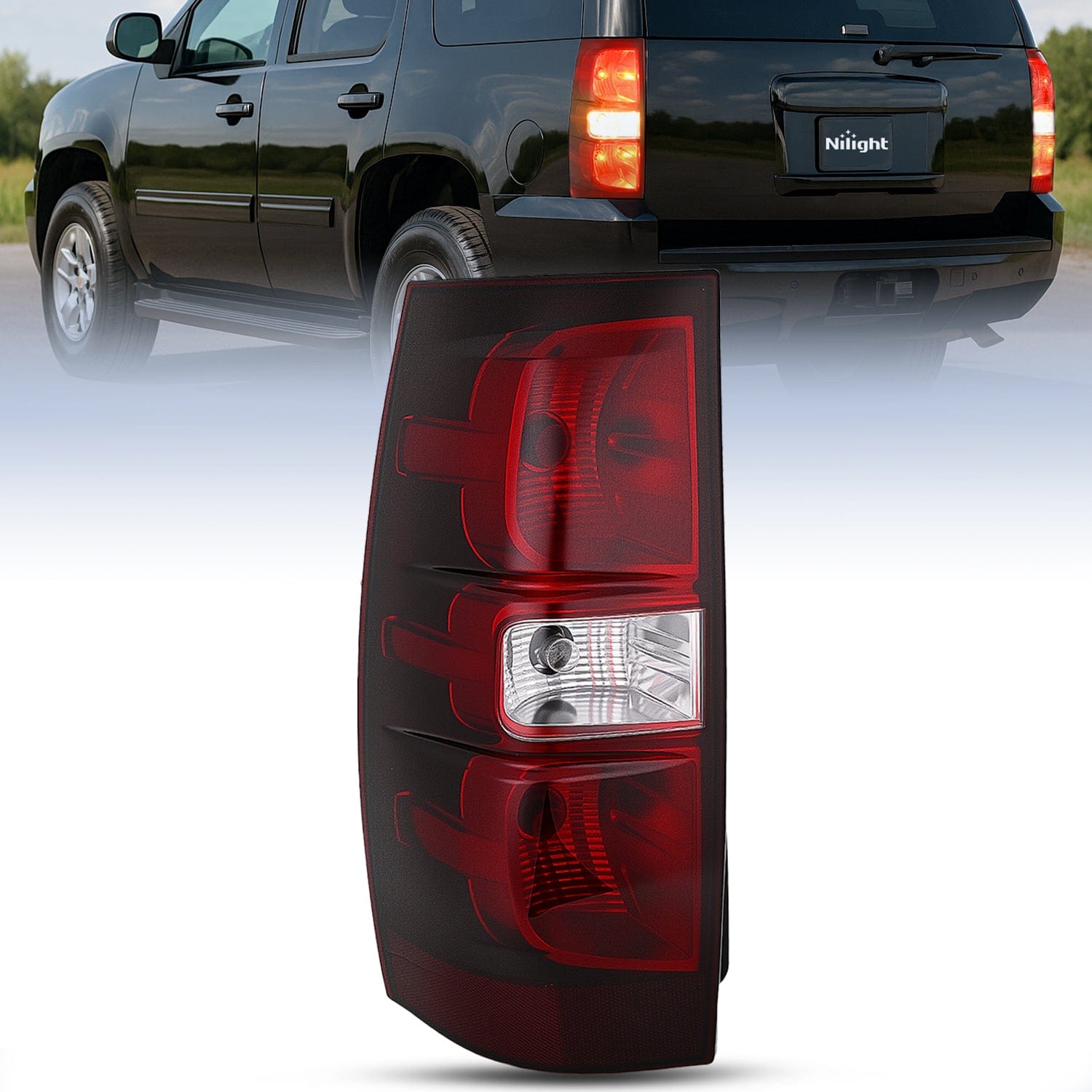 Taillight Assembly Compatible With 2007 2008 2009 2010 2011 2012 2013 2014 Chevy Chevrolet Tahoe Suburban Tail Lights Rear Lamps Replacement Driver Dark Red
