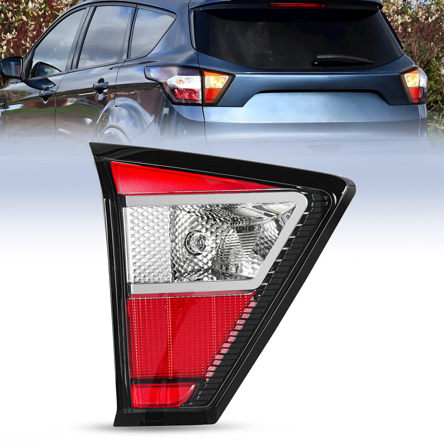 Taillight Assembly Compatible with 2017 2018 2019 Ford Escape Kuga Inner Rear Lamp Replacement OE Style LED and halogen bulbs Driver Side