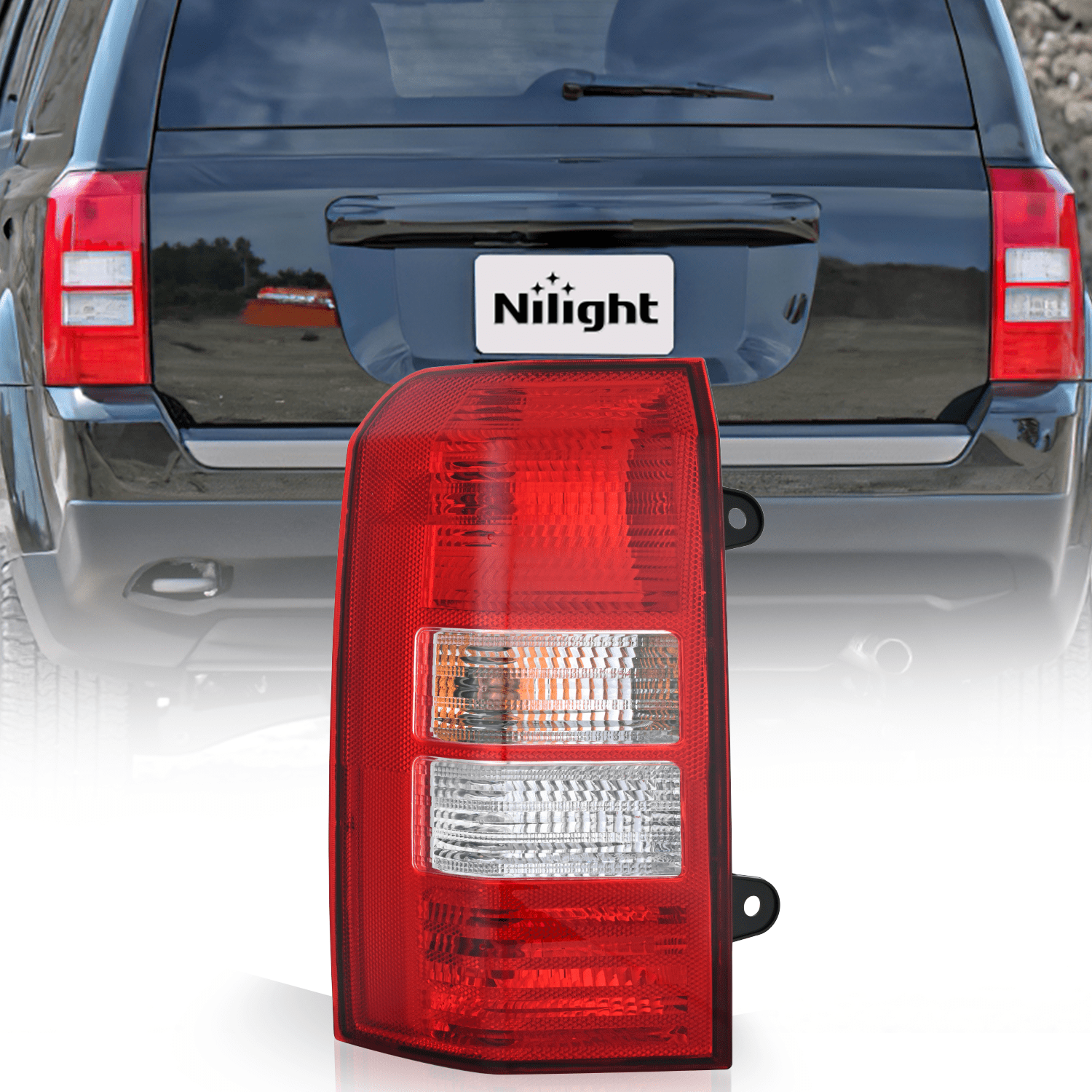 Taillight Assembly Compatible with 2008 2009 2010 2011 2012 2013 2014 2015 2016 2017 Jeep Patriot Tail Light OE Style Rear Lamp Replacement Driver Side w/Bulbs
