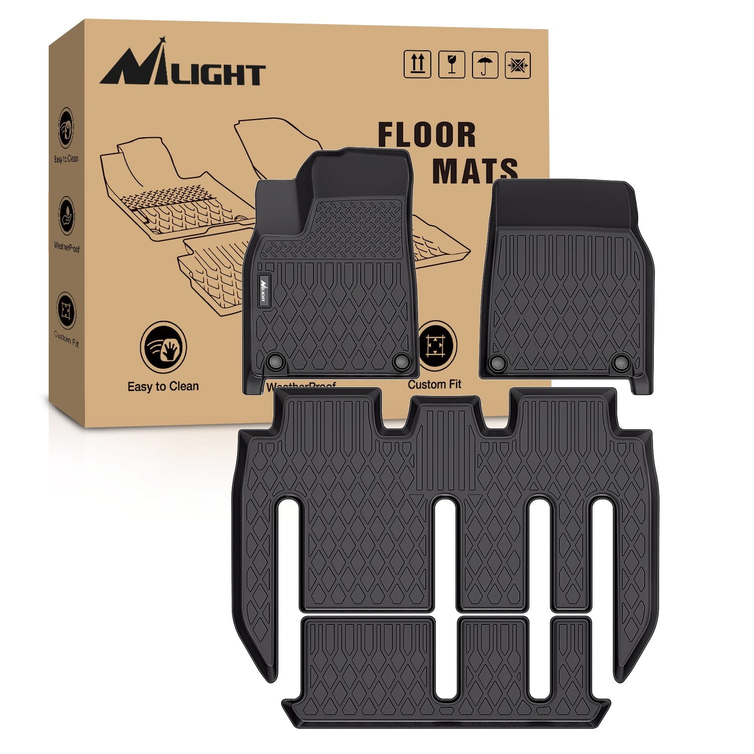 2022 2023 2024 2025 Tesla Model X 7 Seats TPE Floor Mats
