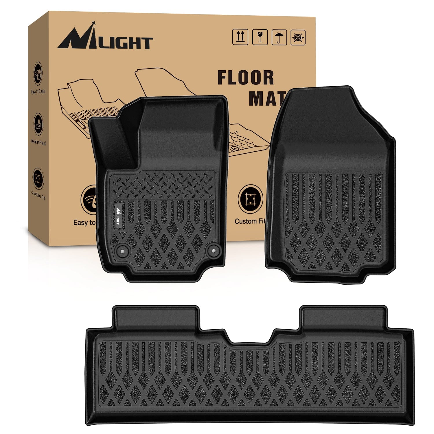 TPE Floor Mats for Chevy Equinox GMC Terrain (Fuel Model Only) 2025 2026 All Weather Custom Fit Heavy Duty Floor Liners