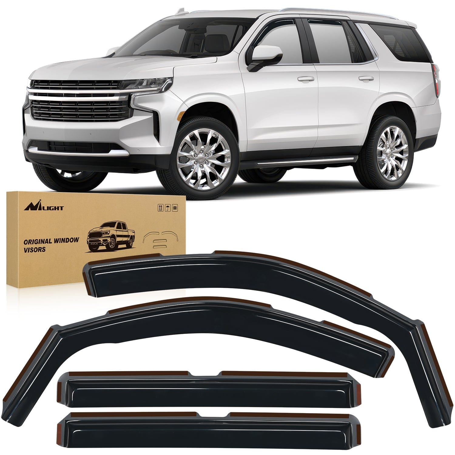 Rain Guards for Nissan Rogue S SV SL(Not fit Sport Model) 2014-2020 Original Window Deflectors, Vent Window Visors-4PCS