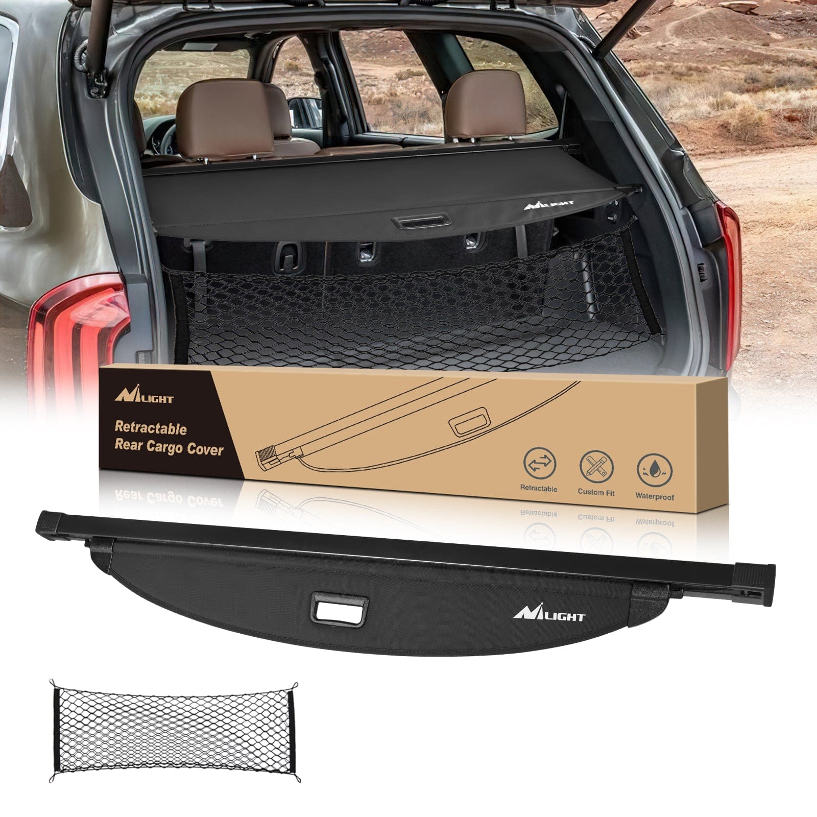 2020 2021 2022 2023 2024 2025 Kia Telluride Retractable Trunk Cargo Cover With Trunk Storage Net