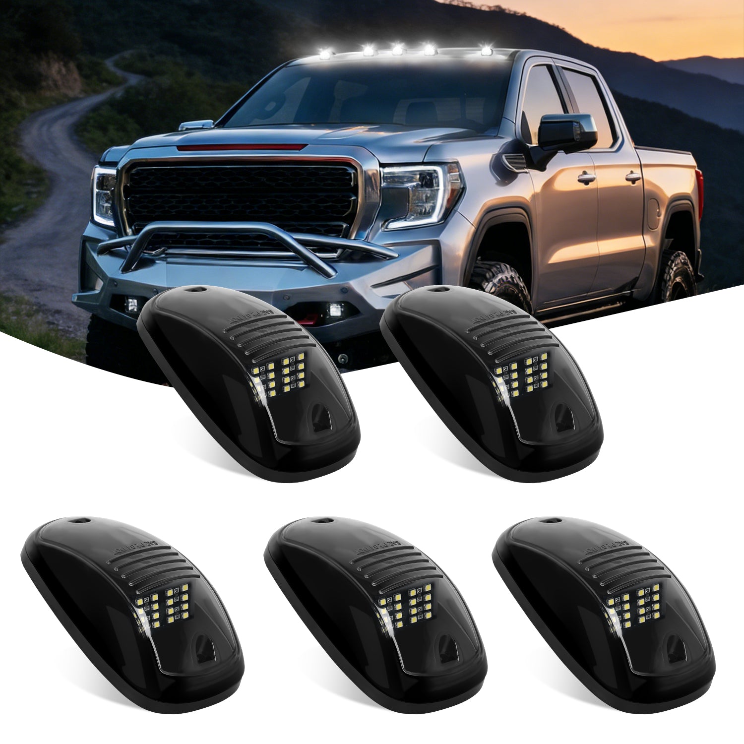 5PCS 16LED White Cab Roof Marker Light
