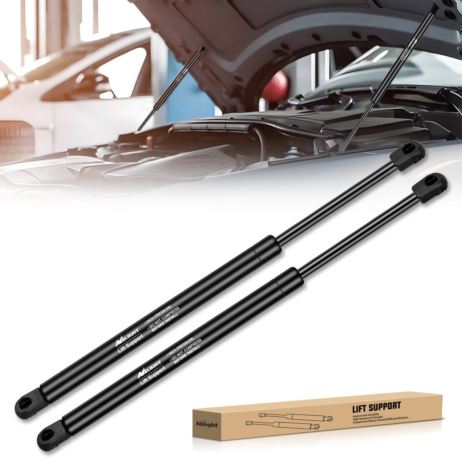 2 PCS Lift Support Struts Replacement for Ford Explorer 2002 2003 2004 2005 2006 2007 2008 2009 2010 Front Hood Gas Springs Shock Rods