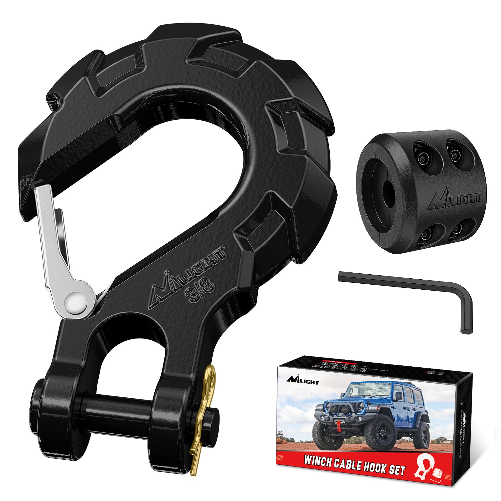 3/8 inch Grade 70 Winch Hook Black