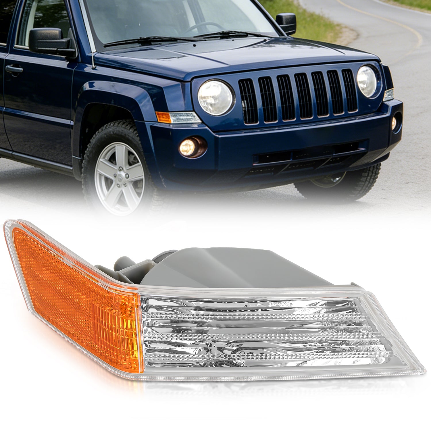 2007-2017 Jeep Patriot Front Turn Signals Light Clear Amber Passenger Side