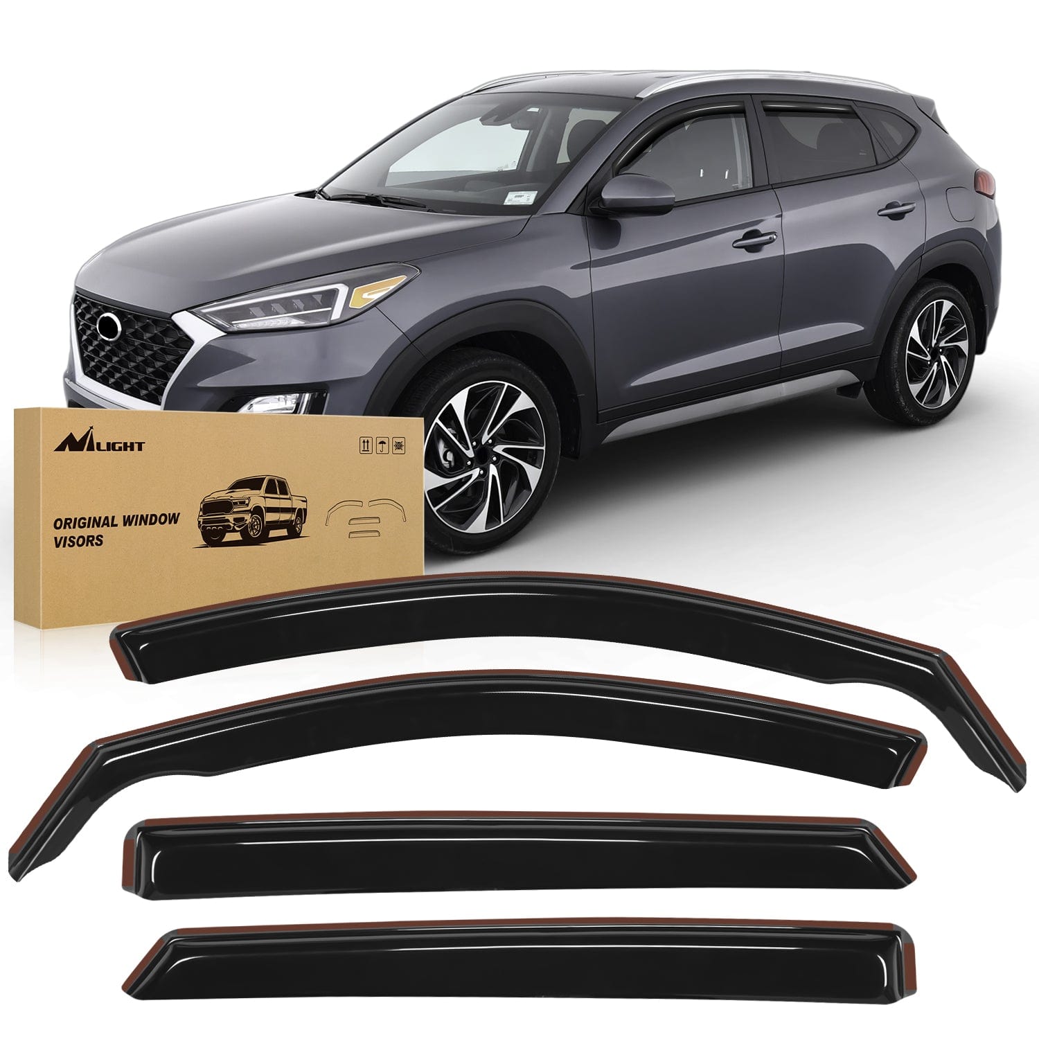 Rain Guards for Hyundai Tucson 2016 2017 2018 2019 2020 Window Deflectors, Vent Window Visors-4 Pieces