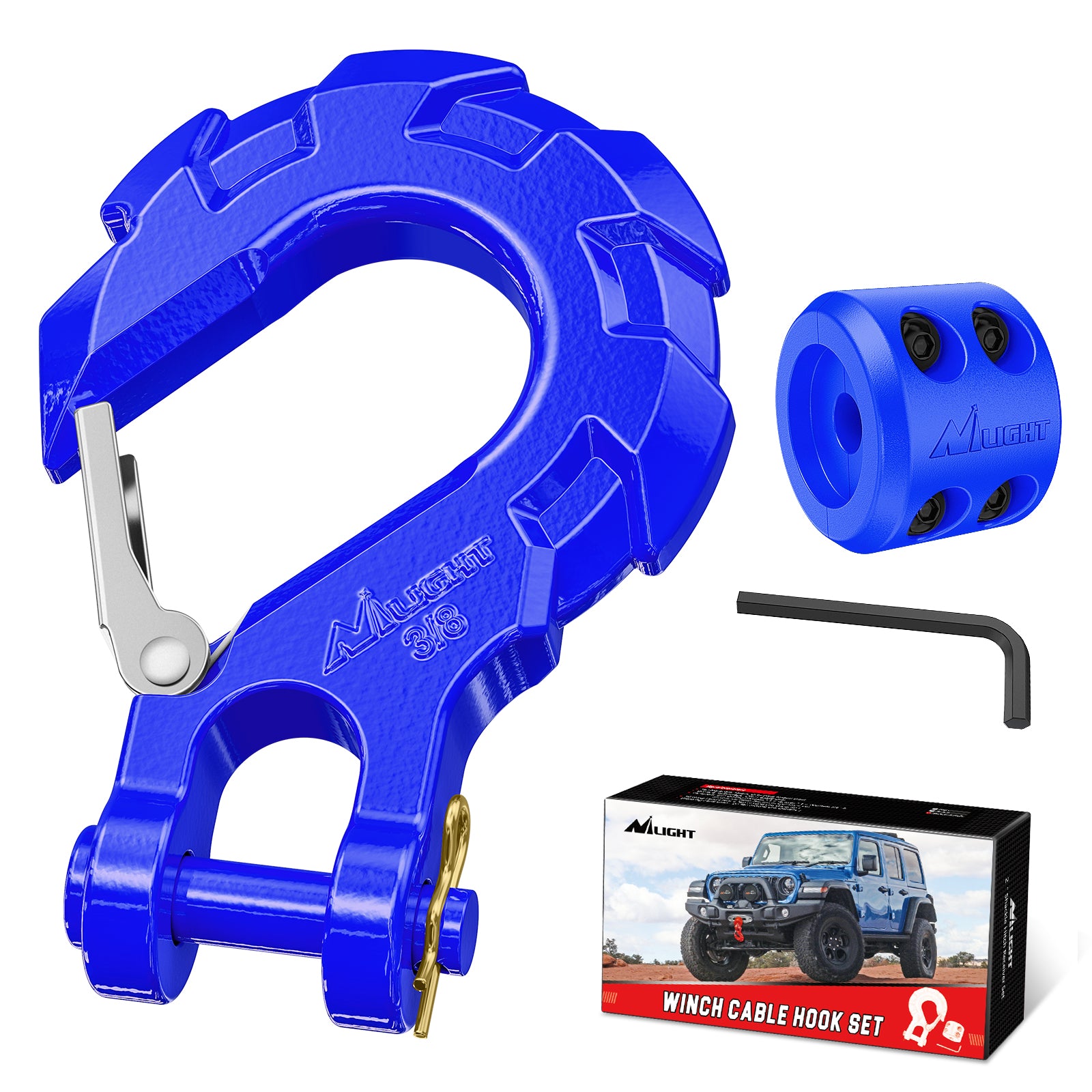3/8 inch Grade 70 Winch Hook Blue