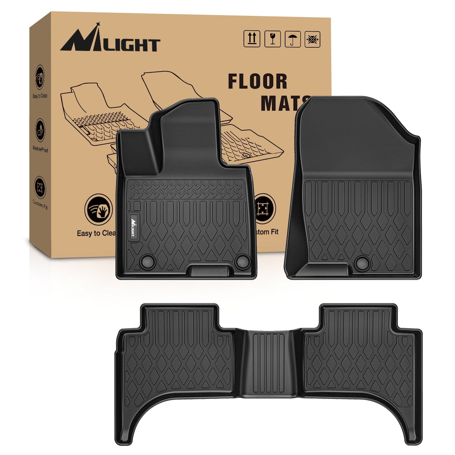 Floor Mats for Hyundai Santa Cruz 2022 2023 2024 2025 All Weather Custom Fit Heavy Duty Floor Liners