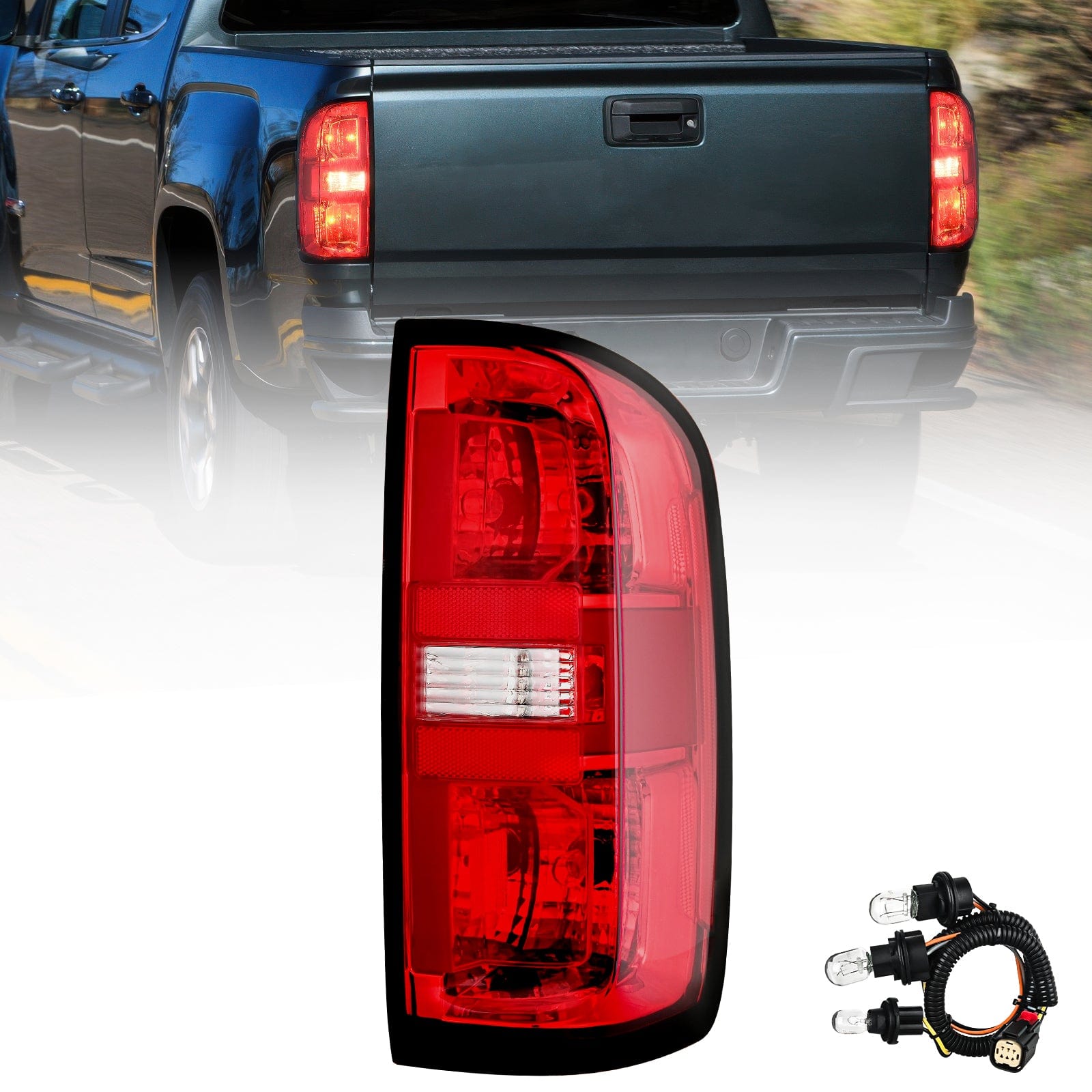 2015 2016 2017 2018 2019 2020 2021 2022 Chevy Colorado Rear Lamp Replacement Taillight Assembly OE Style Passenger Side w/Bulbs