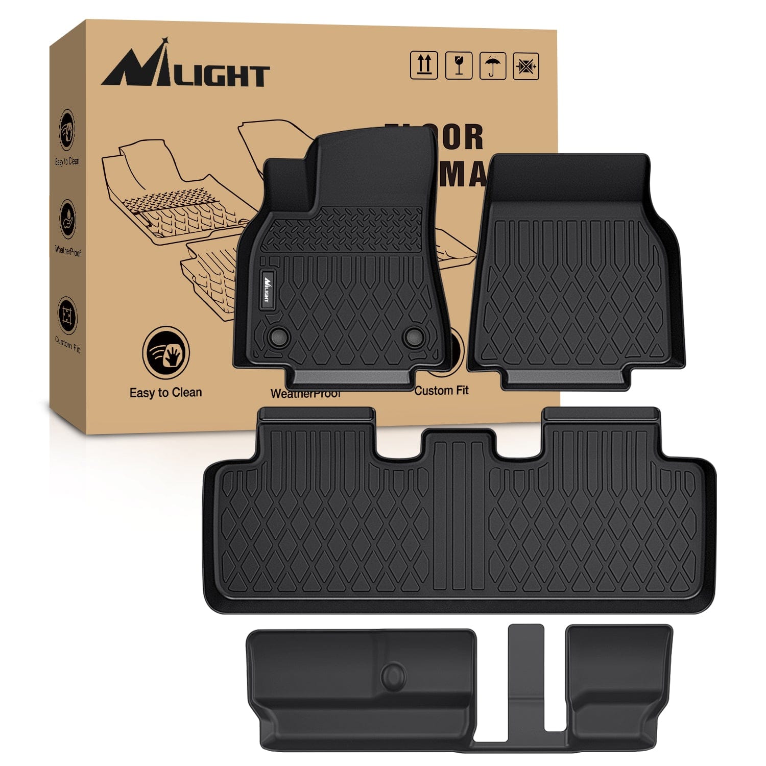 2020 2021 2022 2023 2024 2025 Tesla Model Y 7 Seats TPE Floor Mats