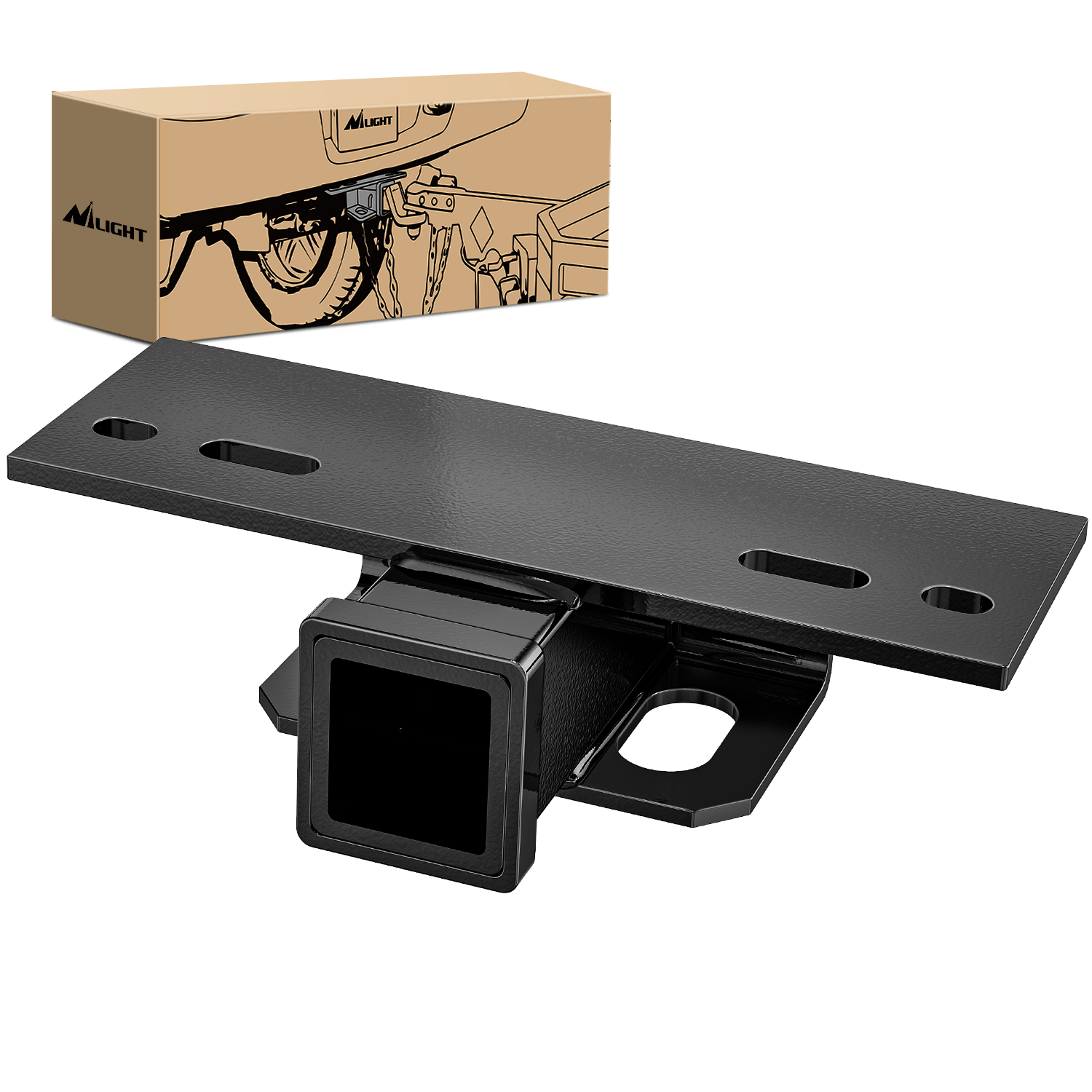 Step Hitch Bumper Mount 2 Inch Receiver Bolt-On Bike Hitch Receiver Tube Trailer Truck RV Cargo Receiver Hitch 5000 Lbs Powder Coated