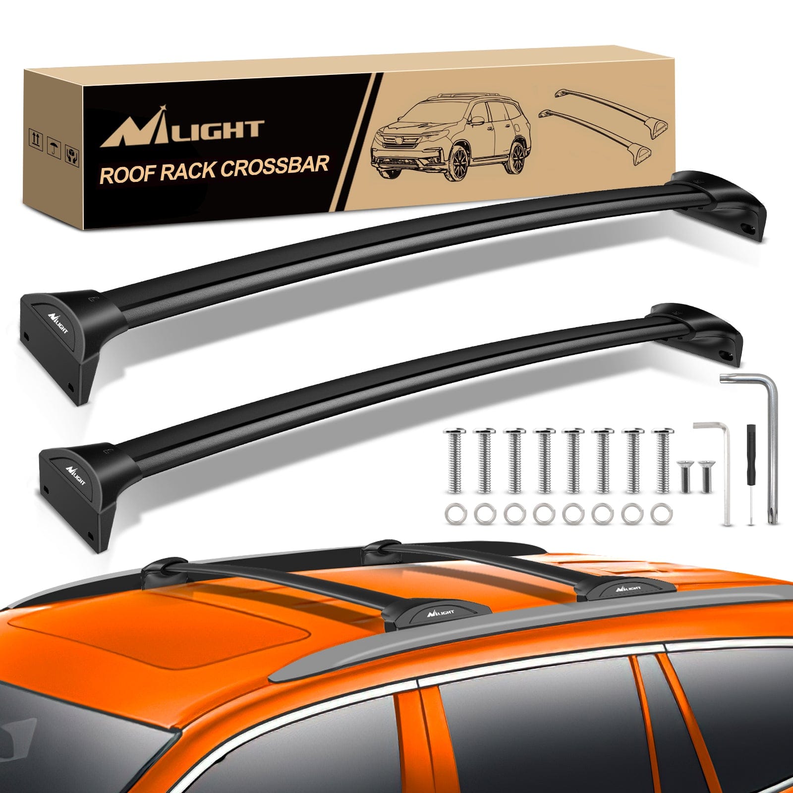 Aluminum Roof Rack Cross Bars Fit for Honda Pilot 2016 2017 2018 2019 2020 2021 2022 LX EX EX-L with Flush Rails Fixed Point