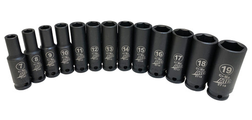 ATD Tools 6-Point Metric Deep Impact Socket Set, 13 pc.