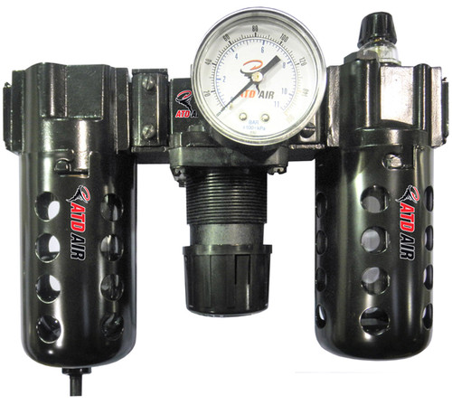 ATD Tools Poly Filter, Regulator, Lubricator and Gauge Modular Unit with Manual Drain