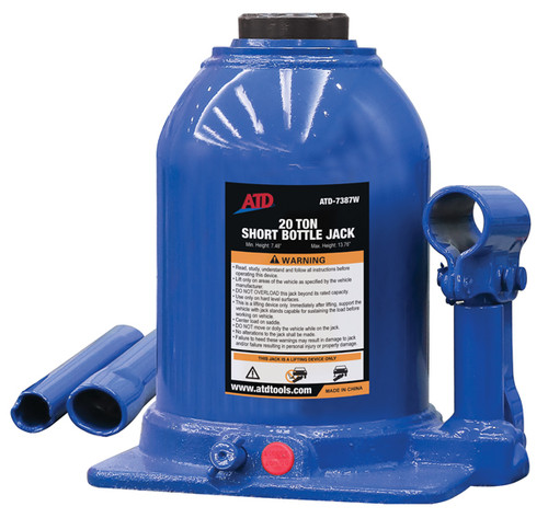 ATD Tools 20-Ton Heavy-Duty Hydraulic Side Pump Bottle Jack (Shorty Version)
