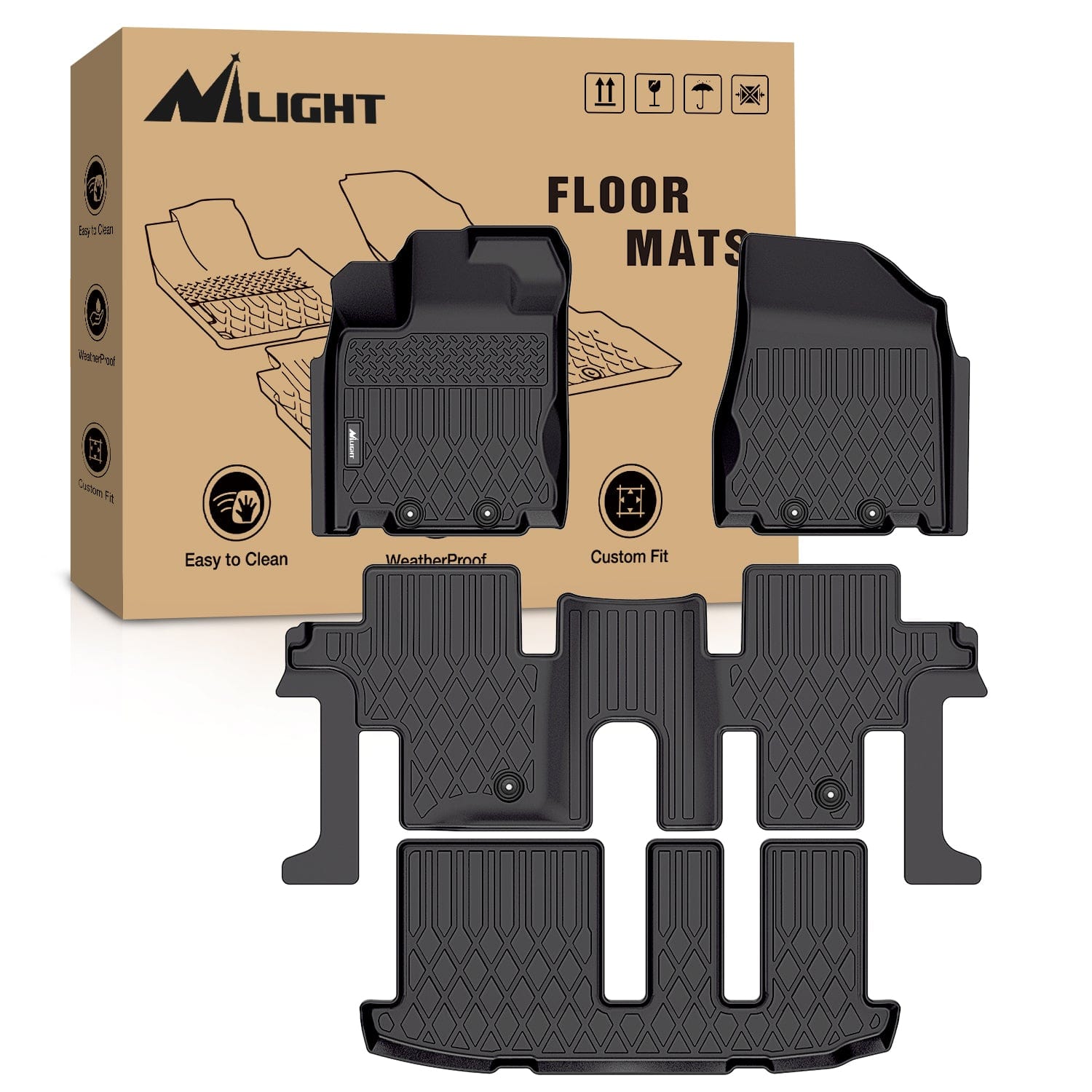 2013 2014 2015 2016 2017 2018 2019 2020 Nissan Pathfinder TPE Floor Mats