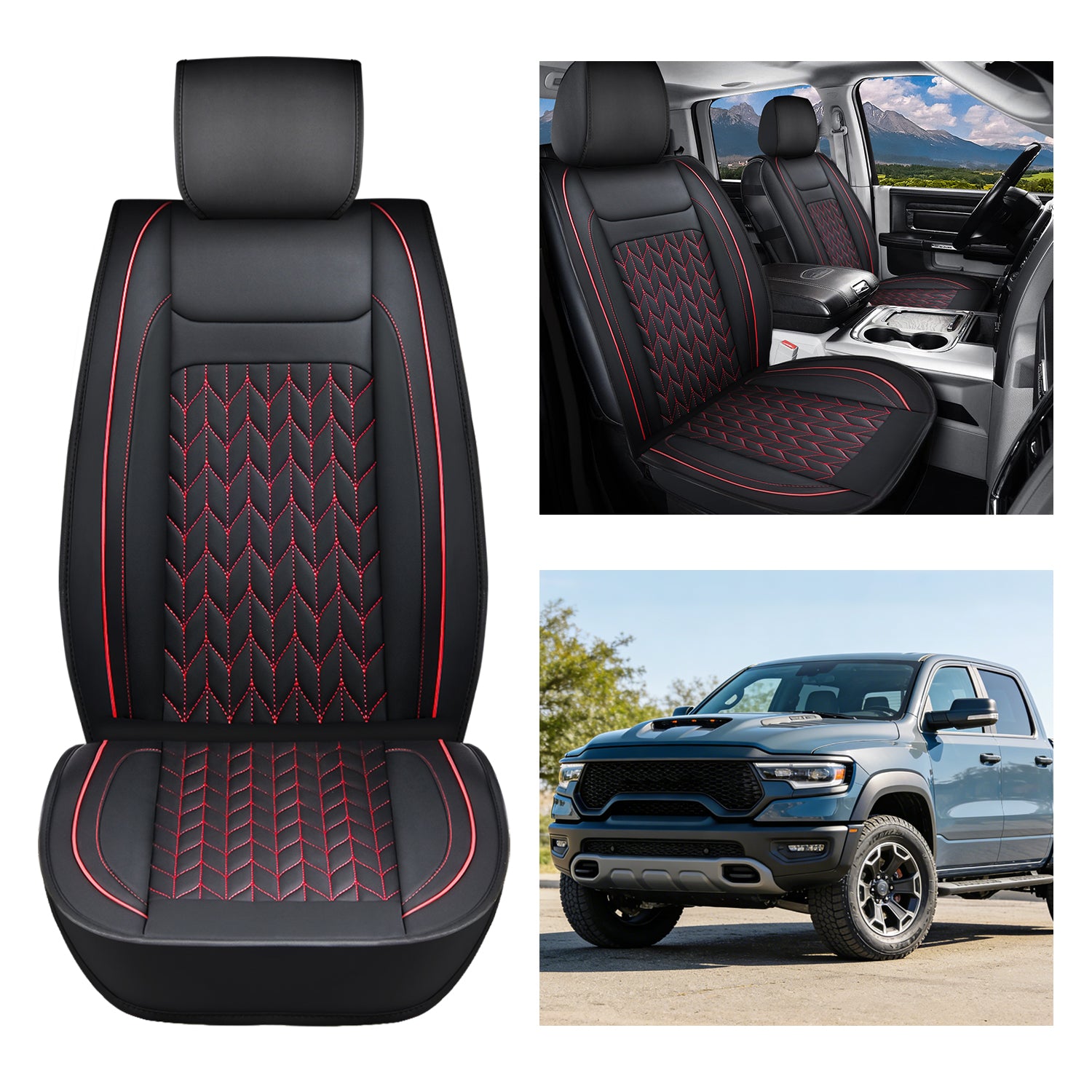 2009-2024 Dodge Ram 1500 2010 2011 2012 2013 2014 2015 2016 2017 2018 2019 2020 2021 2022 2023 2024 Ram 2500 3500 Front Seat Covers