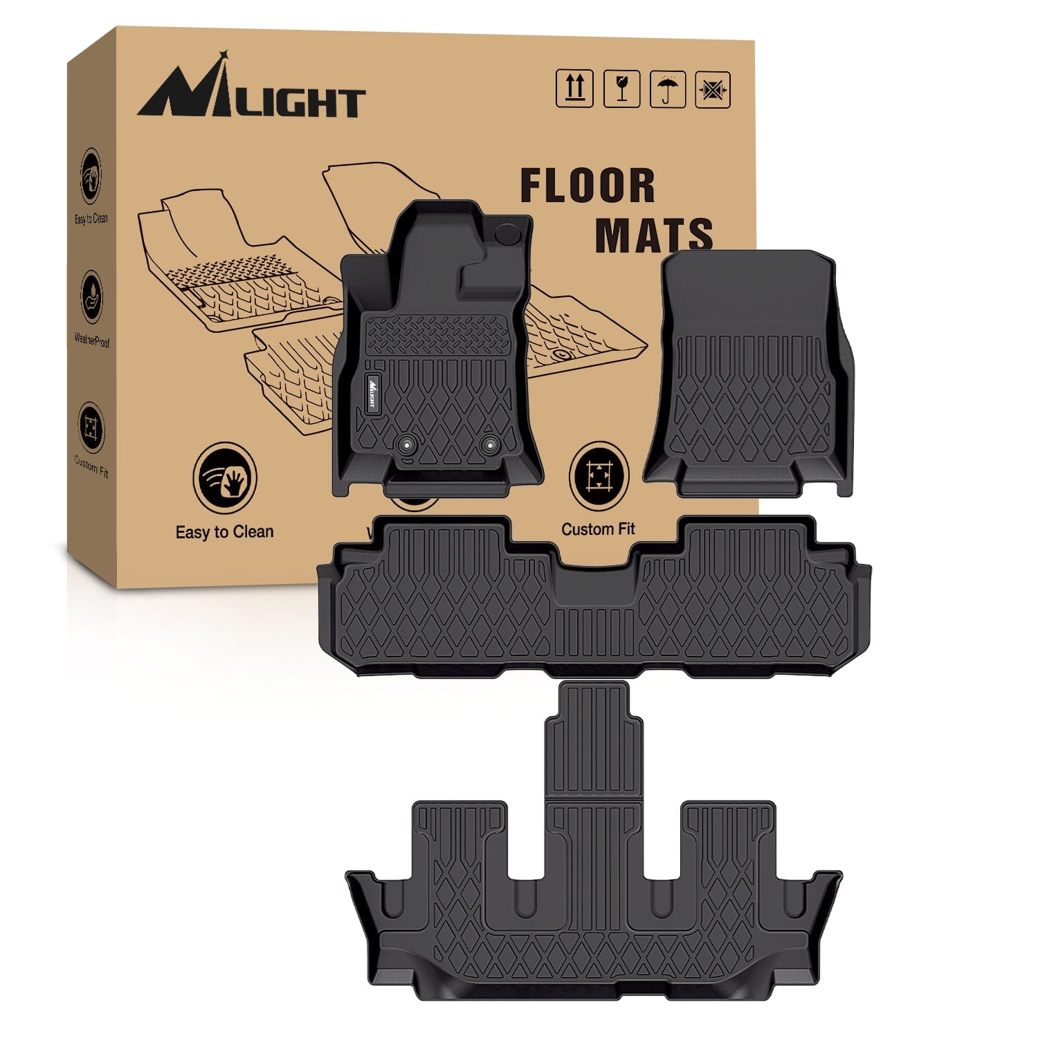 TPE Floor Mats for Subaru Ascent 7 Seater 2nd Row Bucket Seat 2019 2020 2021 2022 2023 2024 2025