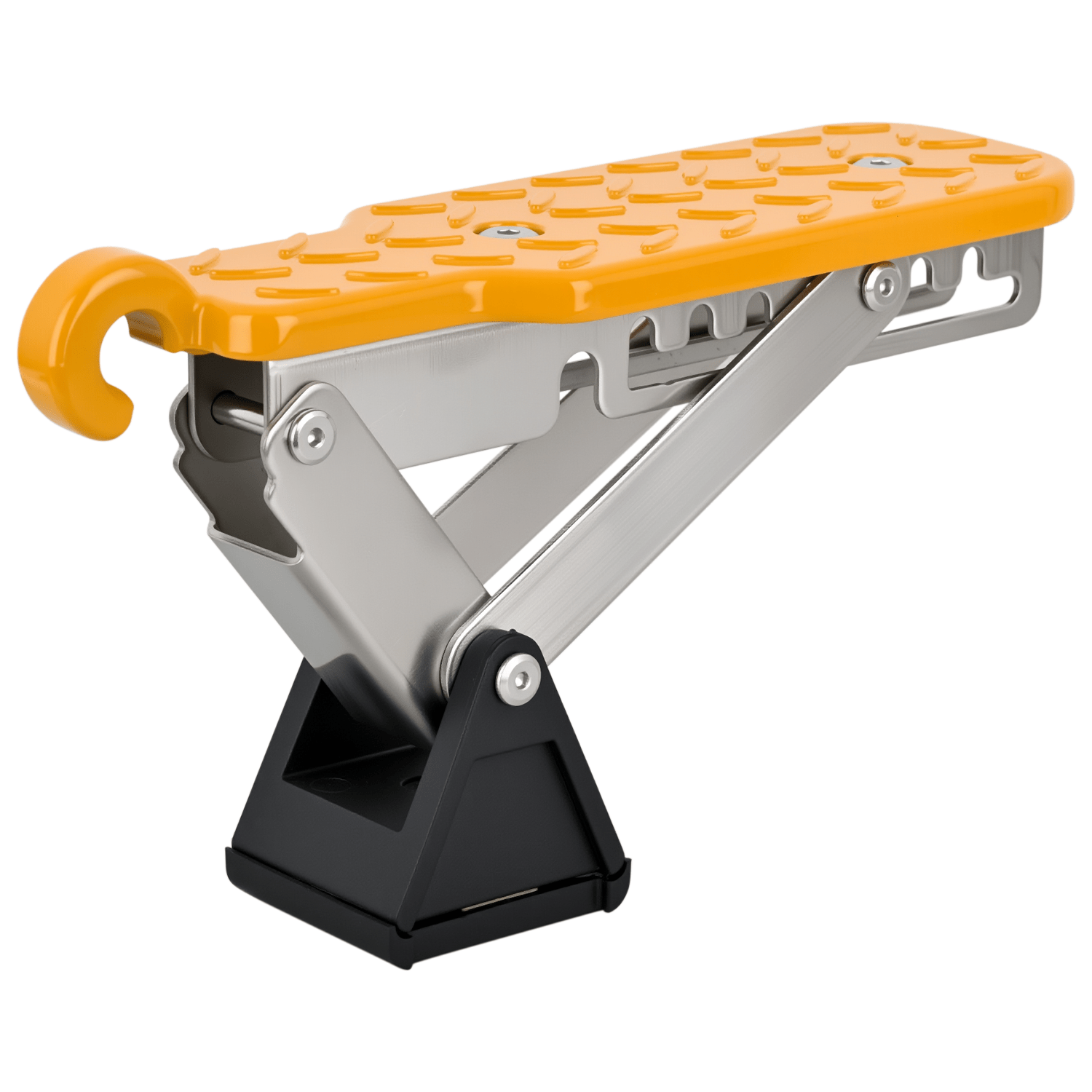 Car Door Step Universal Aluminum Latch Step for Car Roof Access Portable Folding Car Door Latch Hook Step Multi-Adjustable Both Feet Stand Pedal Max Load 500 Lbs for Truck Suv Vehicles, Yellow