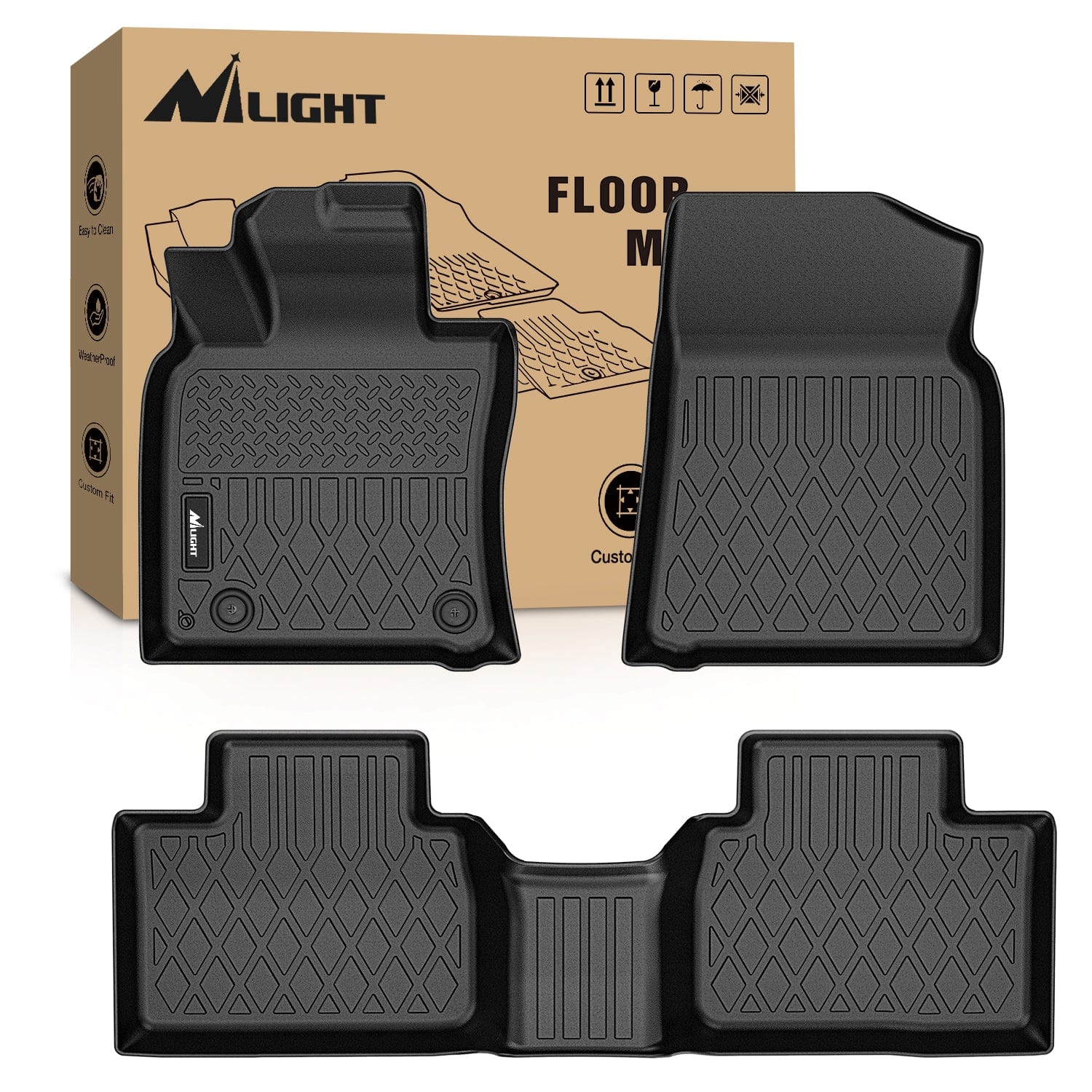 Floor Mats for Toyota Camry 2025 (Hybrid Only) All Weather Custom Fit Heavy Duty Floor Liners