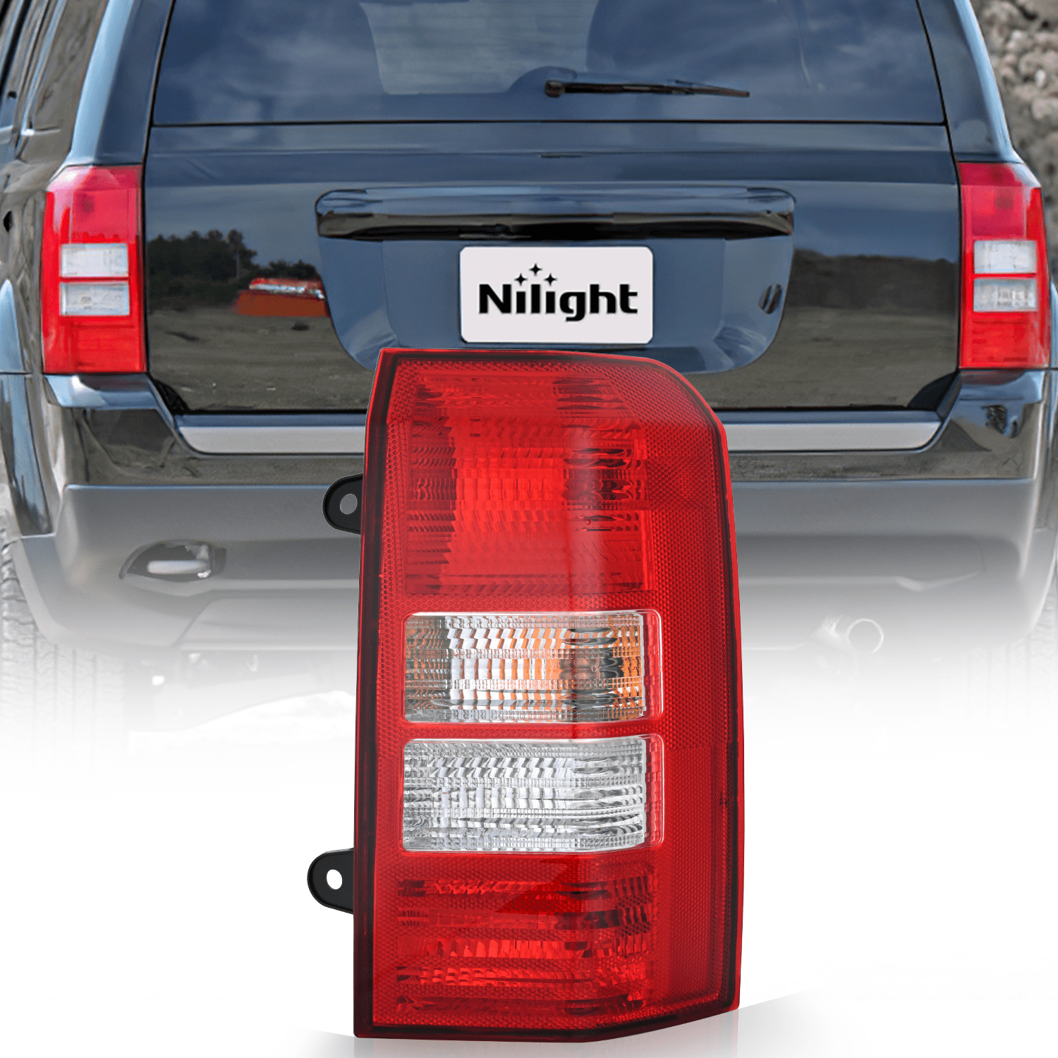 Taillight Assembly Compatible with 2008 2009 2010 2011 2012 2013 2014 2015 2016 2017 Jeep Patriot Tail Light OE Style Rear Lamp Replacement Passenger Side w/Bulbs