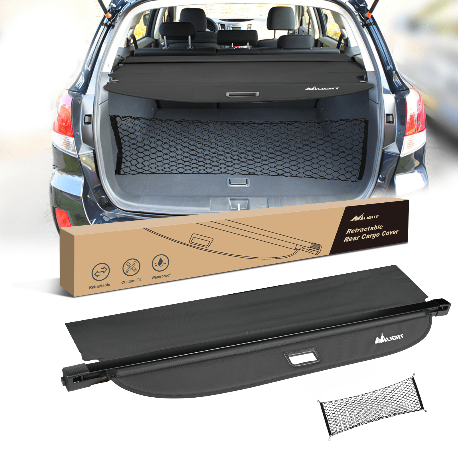 2015 2016 2017 2018 2019 2020 2021 2022 2023 Ford Edge Retractable Trunk Cargo Cover With Trunk Storage Net