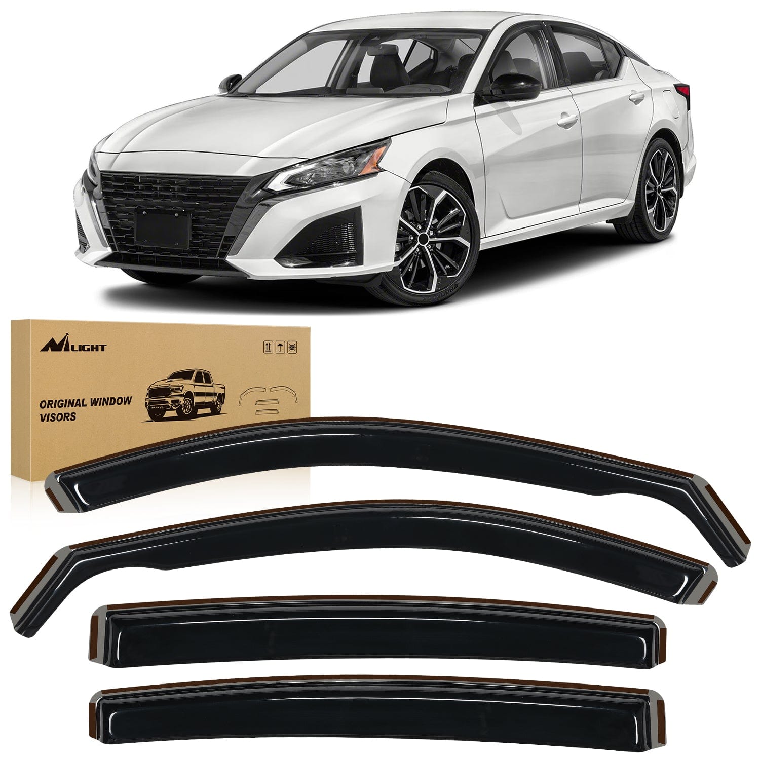 Vent Window Visors for Altima 2019 2020 2021 2022 2023 2024 2025, in-Channel Rain Guards, Original Window Deflectors-4PCS